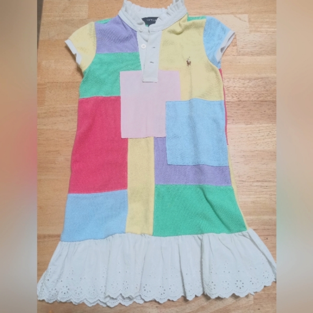 Ralph Lauren Polo girls patchwork dress size 6
